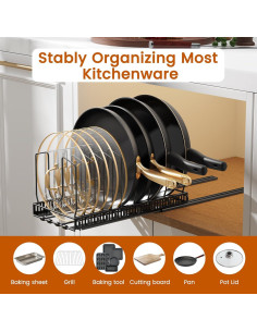 Organizador Deslizante de Ollas y Sartenes Housolution Negro 2