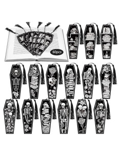 60 Marcadores de Tumba Halloween Kolldenn con Borlas Negras