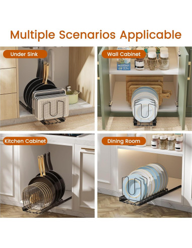 Organizador Deslizante de Ollas y Sartenes Housolution Negro
