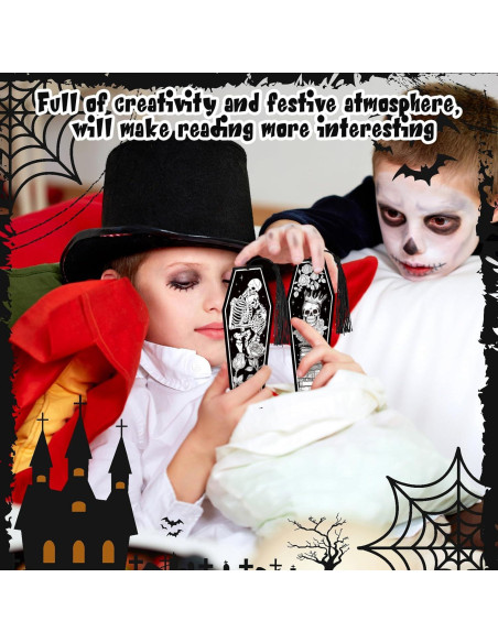 60 Marcadores de Tumba Halloween Kolldenn con Borlas Negras