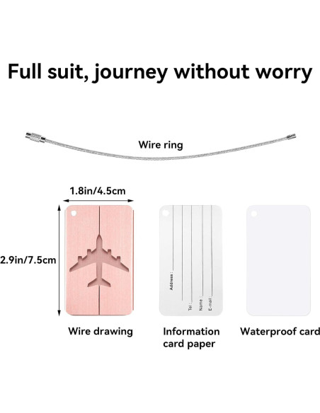 AOUTACC 2 Pack Candado TSA y Etiquetas de Equipaje Aluminio