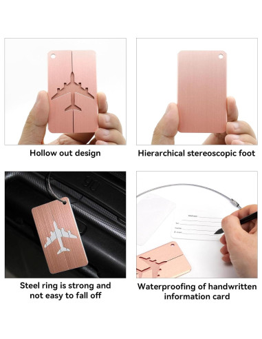 AOUTACC 2 Pack Candado TSA y Etiquetas de Equipaje Aluminio