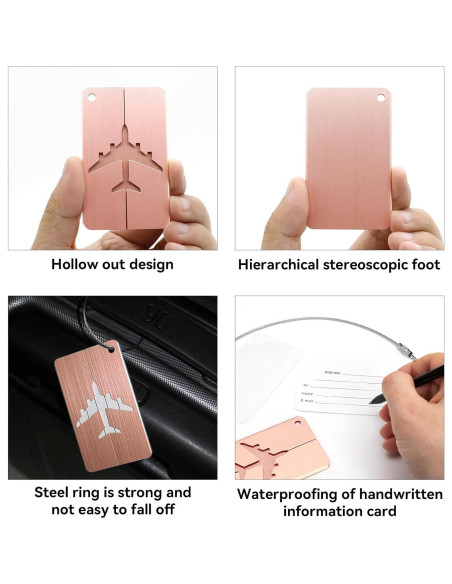 AOUTACC 2 Pack Candado TSA y Etiquetas de Equipaje Aluminio