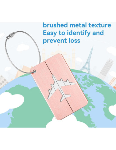 AOUTACC 2 Pack Candado TSA y Etiquetas de Equipaje Aluminio