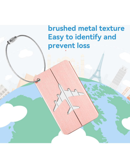 AOUTACC 2 Pack Candado TSA y Etiquetas de Equipaje Aluminio