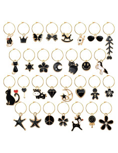 30 Piezas Encantos de Vidrio para Copas de Vino Macepason