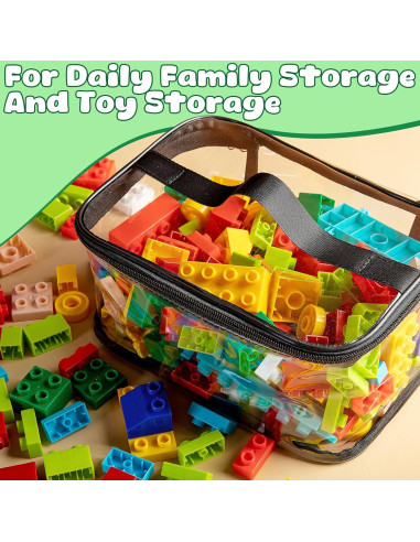 4 Bolsas de Almacenamiento de Juguetes Transparentes PVC 23.9x17cm