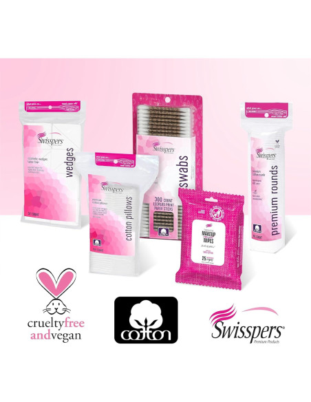 Hisopos de Papel Swisspers Leopard - 300 Unidades - Algodón Suave