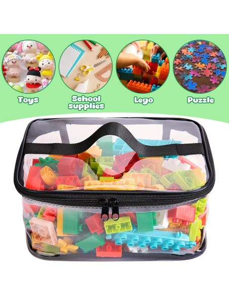 4 Bolsas de Almacenamiento de Juguetes Transparentes PVC 23.9x17cm