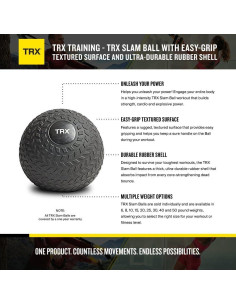 Bola Slam TRX 18.14 kg - Goma Antideslizante para Ejercicio 2