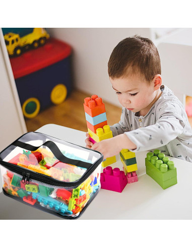 4 Bolsas de Almacenamiento de Juguetes Transparentes PVC 23.9x17cm