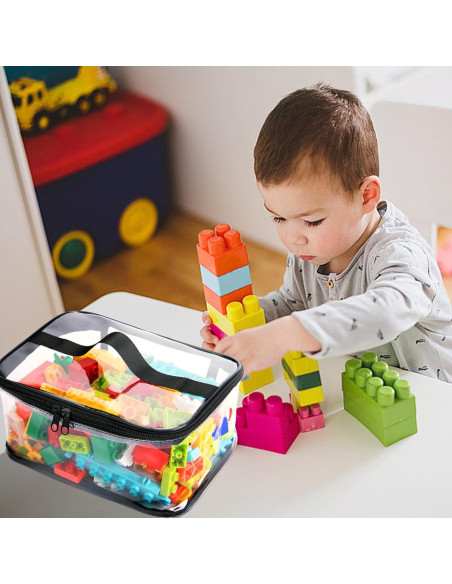 4 Bolsas de Almacenamiento de Juguetes Transparentes PVC 23.9x17cm