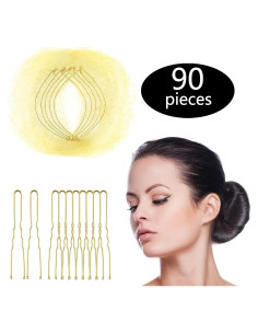 Redes para Moño de Cabello Zonon Beige + 40 Pines U