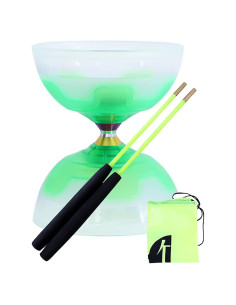 Juego de Diábolo LED Erencook Verde con Palos y Bolsa