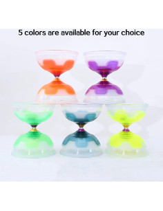 Juego de Diábolo LED Erencook Verde con Palos y Bolsa 2