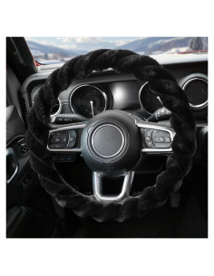 Funda de Volante KAFEEK de Piel de Oveja 38 cm Antideslizante