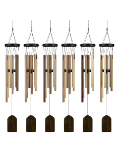 Campanas de Viento Yahenda 6 Piezas 69.85 cm Aluminio Negro