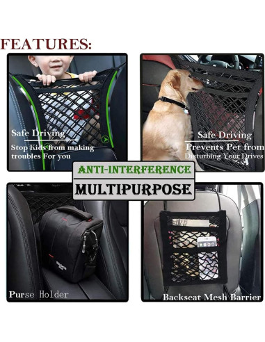 Barrera para Mascotas DYKESON con Organizador de Malla 3 Capas