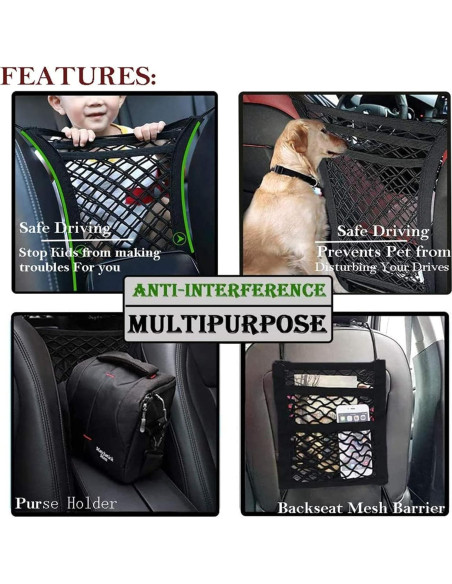 Barrera para Mascotas DYKESON con Organizador de Malla 3 Capas