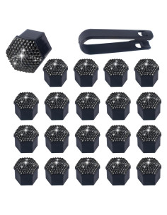Cubiertas de Tuercas de Rueda Diamall 17mm 20 PCS Negro