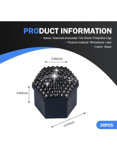 Cubiertas de Tuercas de Rueda Diamall 17mm 20 PCS Negro 2