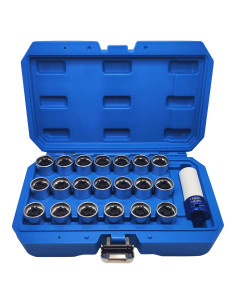 Kit de Llave de Tuerca de Bloqueo de Rueda 21PCS JEUCLEL