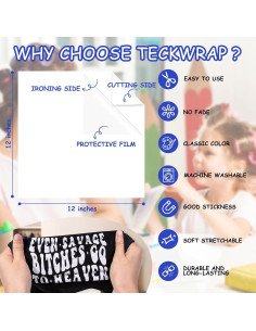 Vinilo de Transferencia de Calor TECKWRAP 24 Hojas 30.48x30.48cm Blanco 2
