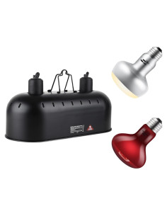 Lámpara de Calor Doble DXOPHIEX 38 cm 150W para Reptiles