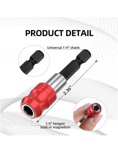 Soporte de Broca Magnético MXCOIRTP 60mm 2 Piezas Hexagonal 2