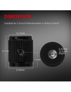 Perillas de Efecto de Guitarra DaierTek 13 Piezas Metal Anodizado 2