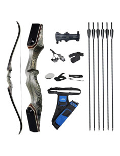 Arco Recurvo Desmontable TOPARCHERY RM 30lbs con 6 Flechas