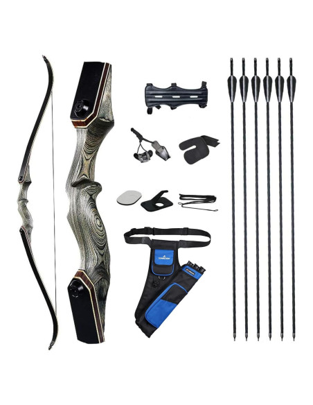 Arco Recurvo Desmontable TOPARCHERY RM 30lbs con 6 Flechas