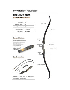 Arco Recurvo Desmontable TOPARCHERY RM 30lbs con 6 Flechas 2
