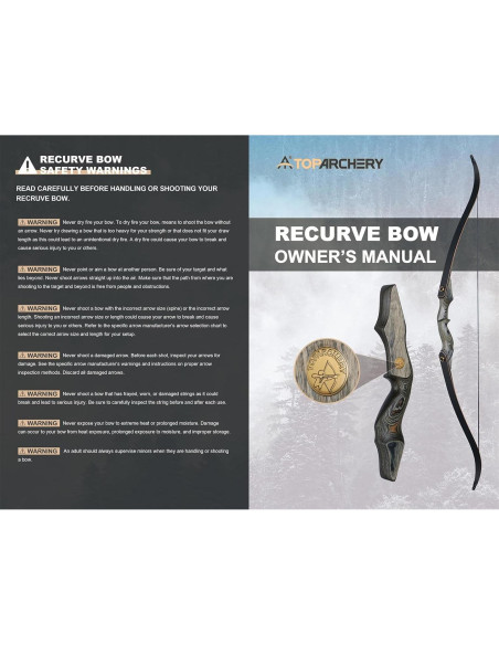 Arco Recurvo Desmontable TOPARCHERY RM 30lbs con 6 Flechas