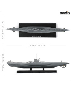 Modelo Submarino U-47 1/350 NUOTIE Metal Diecast Militar 2