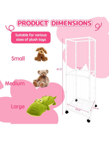 Organizador de Juguetes de Peluche Megapuxin 170 cm PVC Blanco