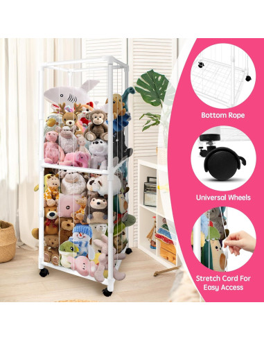 Organizador de Juguetes de Peluche Megapuxin 170 cm PVC Blanco