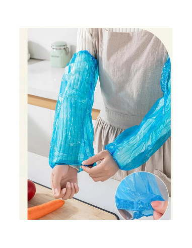 200 Mangas Desechables para Brazos LIYUN, 40x20 cm, Azul