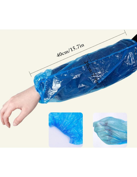 200 Mangas Desechables para Brazos LIYUN, 40x20 cm, Azul