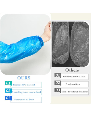 200 Mangas Desechables para Brazos LIYUN, 40x20 cm, Azul