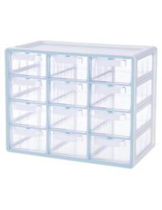 Gabinete de 12 Cajones Blue Ginkgo - Organizador Apilable Azul