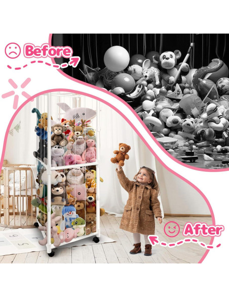 Organizador de Juguetes de Peluche Megapuxin 170 cm PVC Blanco