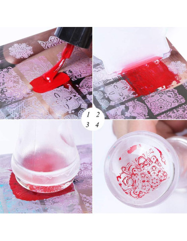 Kit de Plantillas de Estampado de Uñas de Navidad DUNJIE 6 Piezas