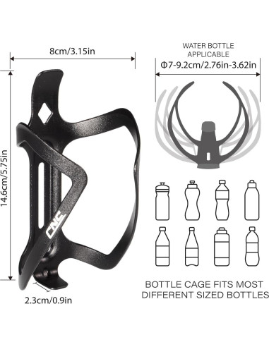 Soporte para Botella de Agua de Bicicleta CNC - Paquete de 2 - Negro