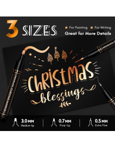 Marcadores Cromados Líquidos SRUOLOC - 3 Pcs Bronce, Punta 0.5-3 mm 2