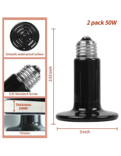 Emisor de Calor Cerámico 50W REPTI HOME - Paquete de 2 2