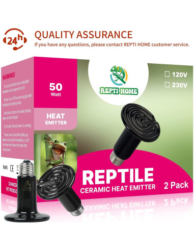 Emisor de Calor Cerámico 50W REPTI HOME - Paquete de 2