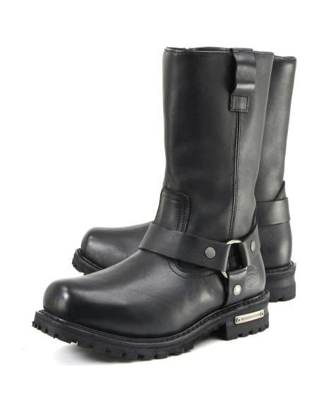 Botas Impermeables Negras Milwaukee Leather 11" Cuadradas 7 Ancho
