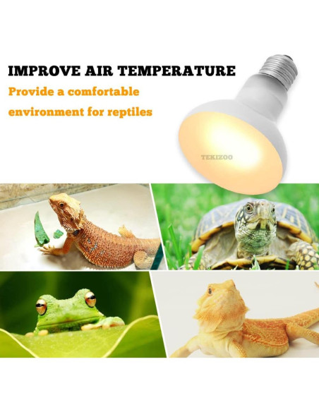 Lámpara de Calor UVA TEKIZOO 50W para Reptiles y Anfibios