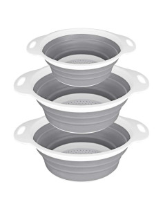 Juego de coladores plegables QiMH 3 piezas - Silicona BPA libre